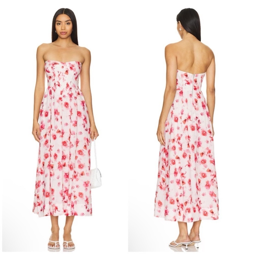 Bardot Lola Midi Dress in Hot Pink Floral